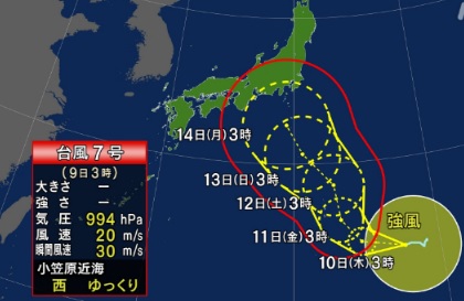 【最新】台風7号は大阪直撃コースか⁉進路予想がヤバい！お盆休みに直撃！